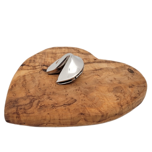 Vintage Silver Plated Fortune Cookie Trinket Box Keepsake - Picture 4 of 7